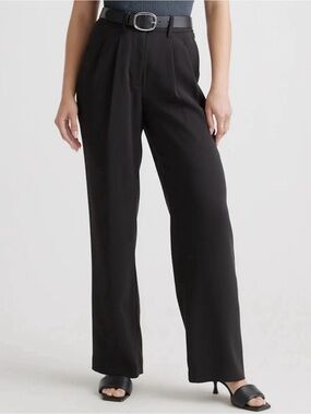 Quince Black High Rise Trouser Wide Leg Pants